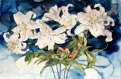 Lily Bouquet, Painting, Watercolor on Watercolor Paper