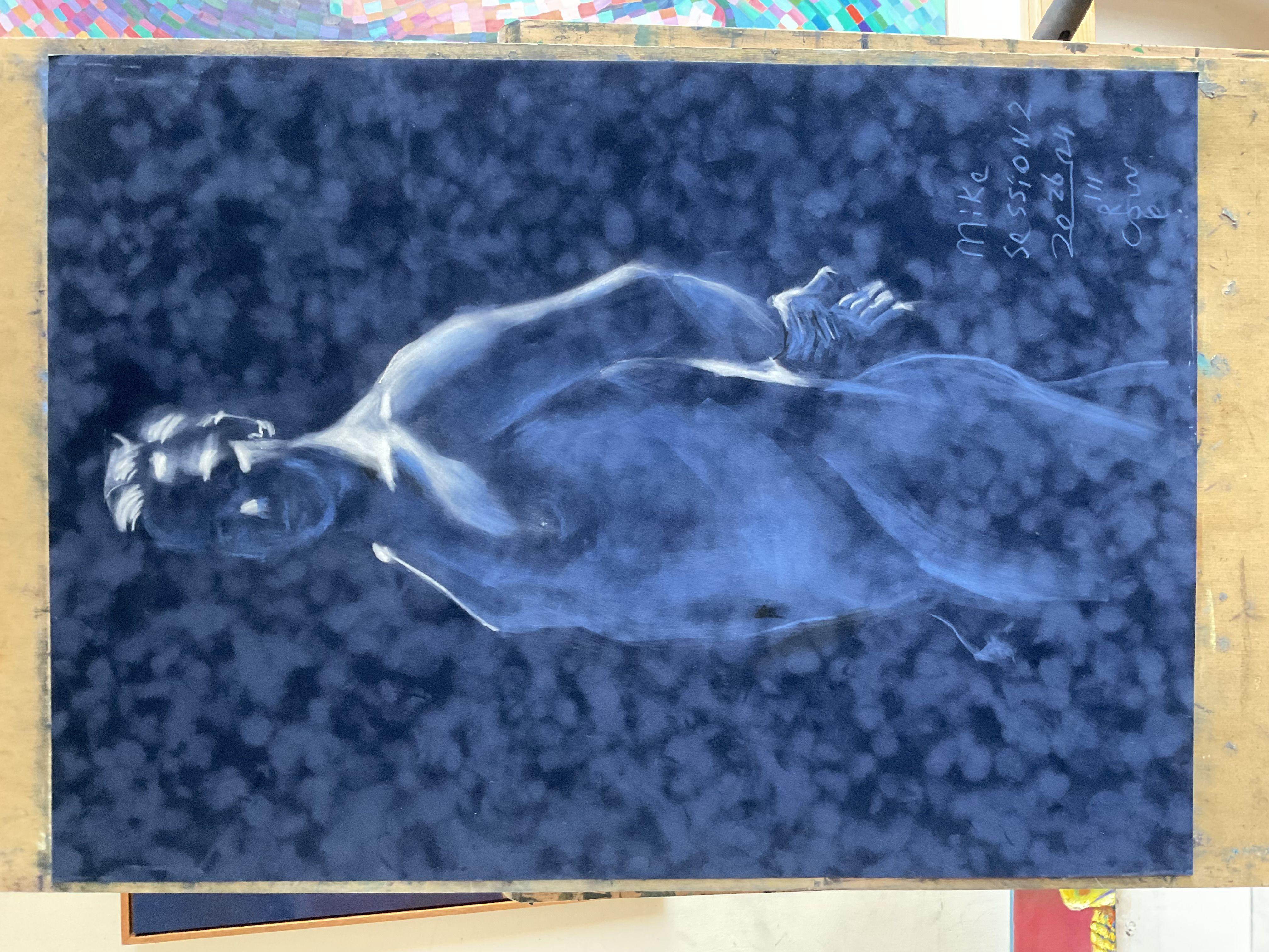 Model Session â€“ 26-03-24 â€“ 2, Drawing, Pastels on Paper - Impressionist Art by Corne Akkers