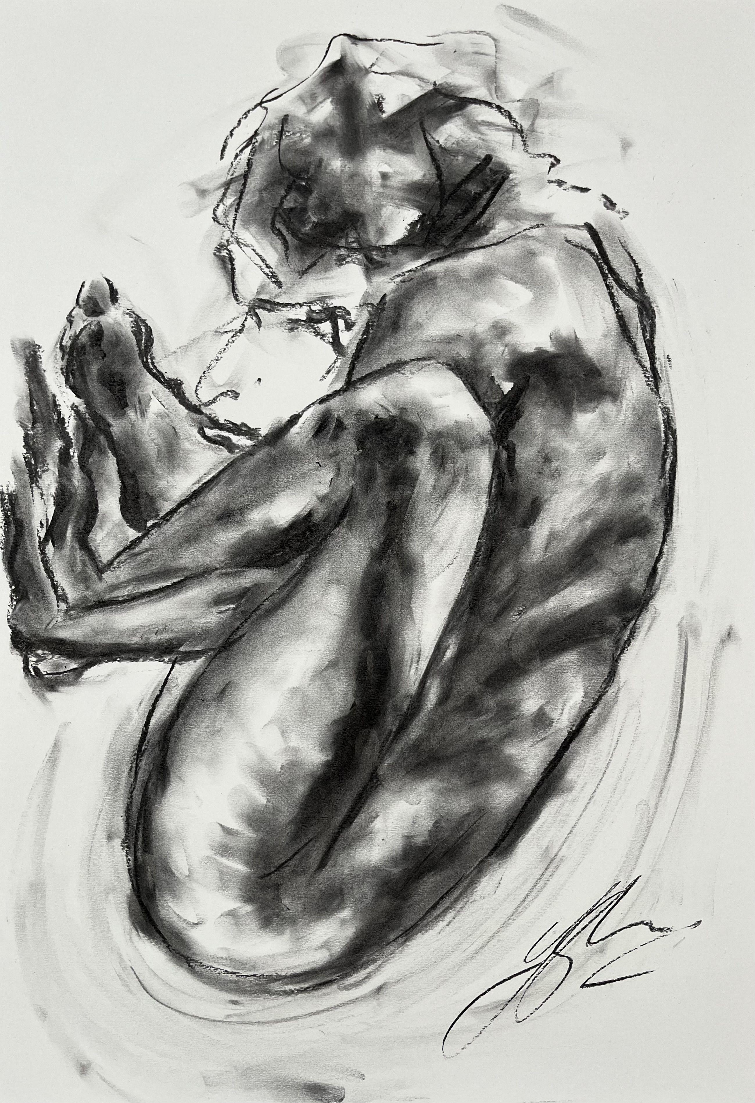 Impossible, Drawing, Charcoal on Paper