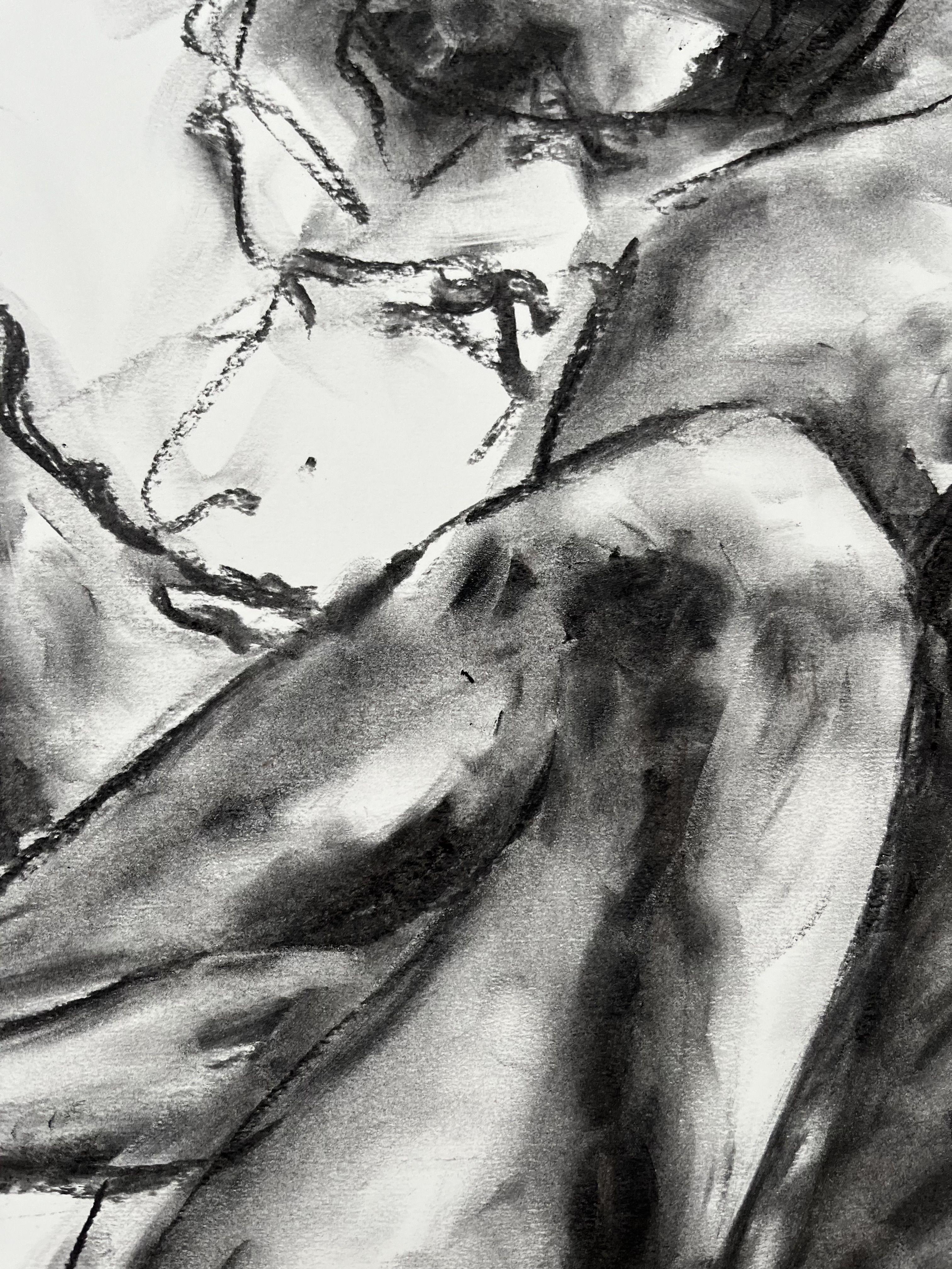 Impossible, Drawing, Charcoal on Paper For Sale 1