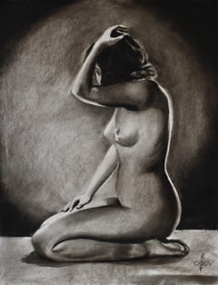 Prestudio a Nudo seduto di Jacob Merkelbach - 24-, Disegno, Matita/Pezzo colorato