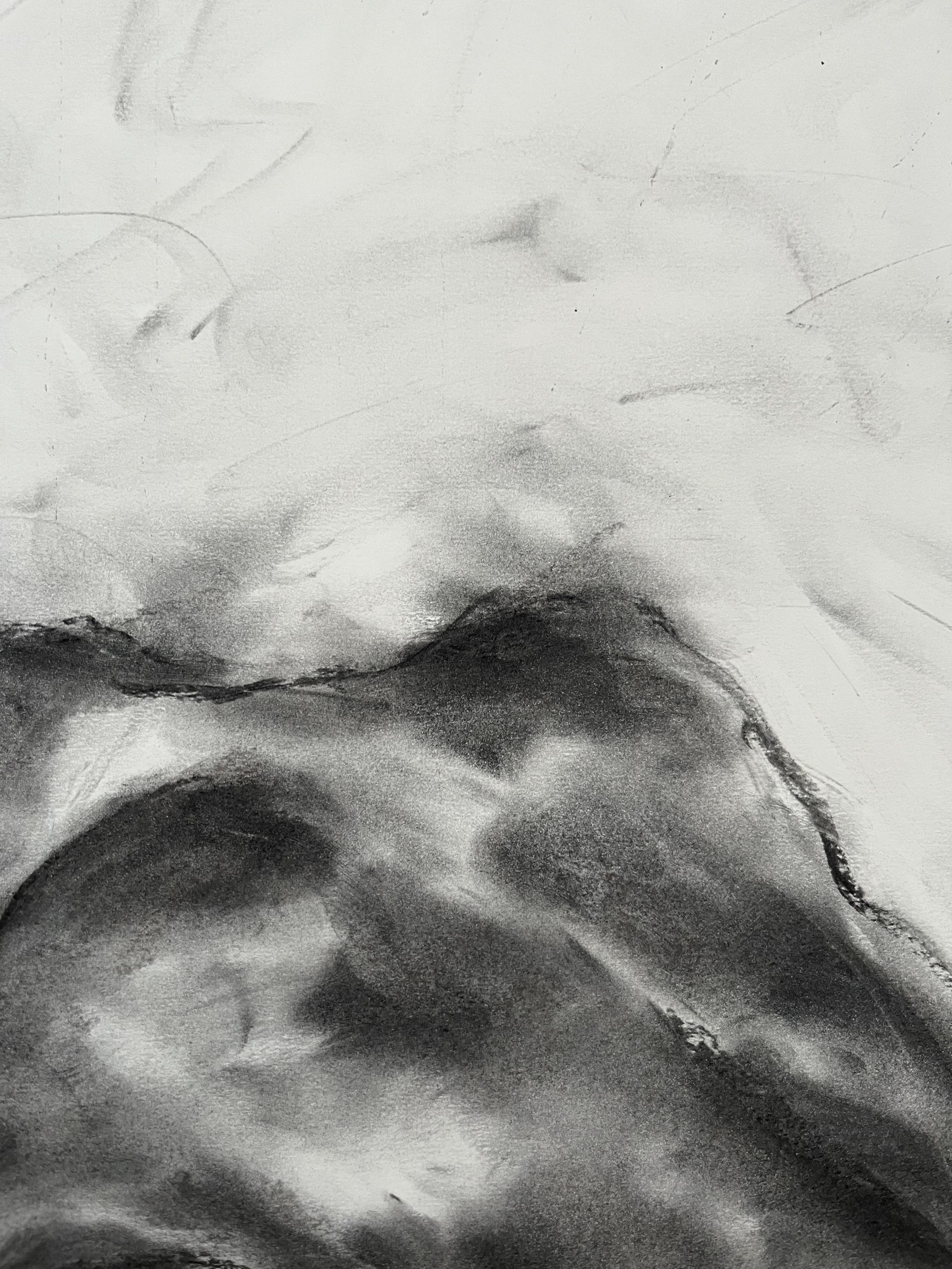 River, Drawing, Charcoal on Paper For Sale 2