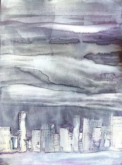 Suburbia, Painting, Watercolor on Paper