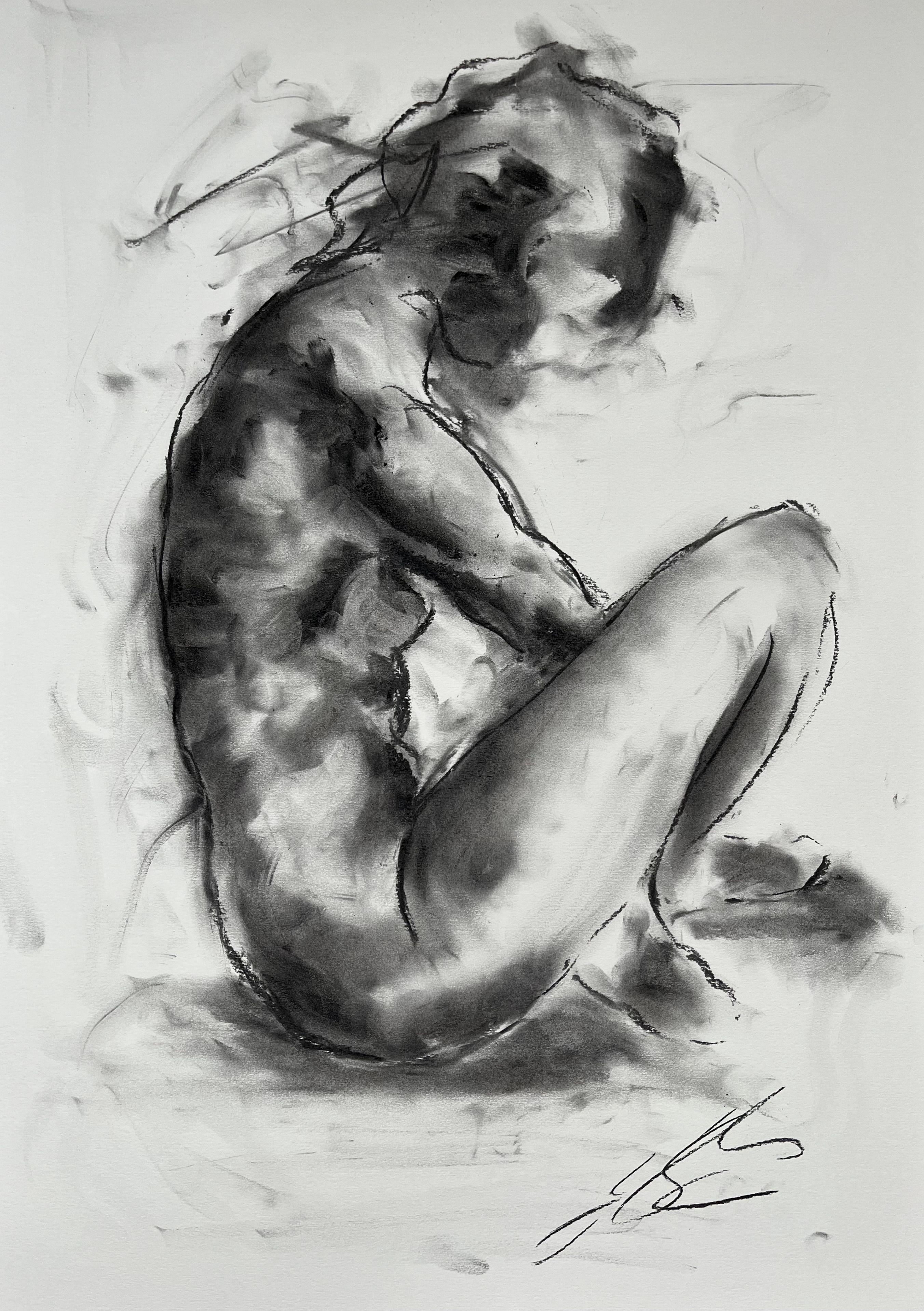 Wahrheit, Zeichnung, Kohle auf Papier – Art von James Shipton