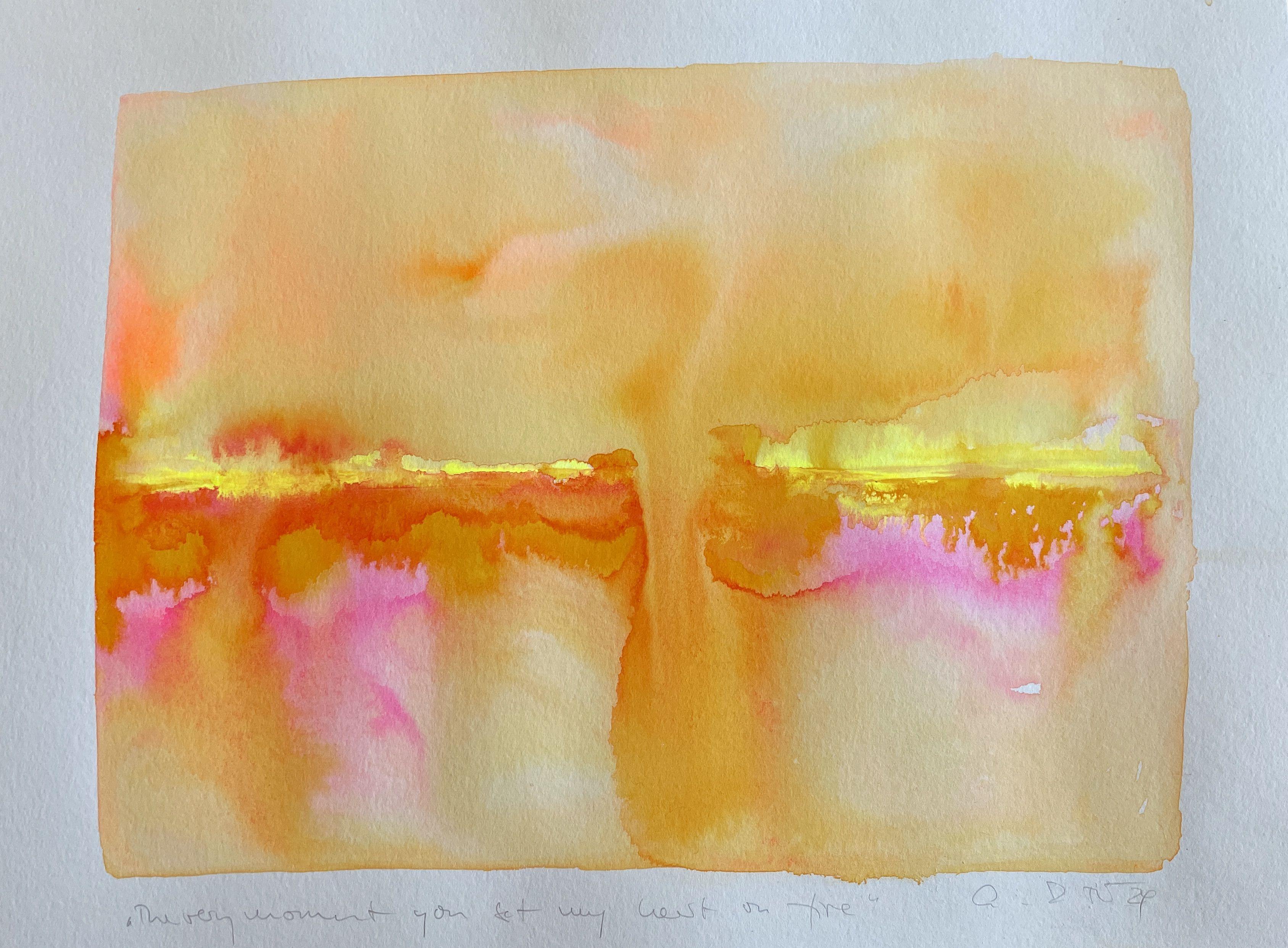 Il momento in cui hai infiammato il mio cuore, Pittura, Acquerello su carta - Art di Gesa Reuter