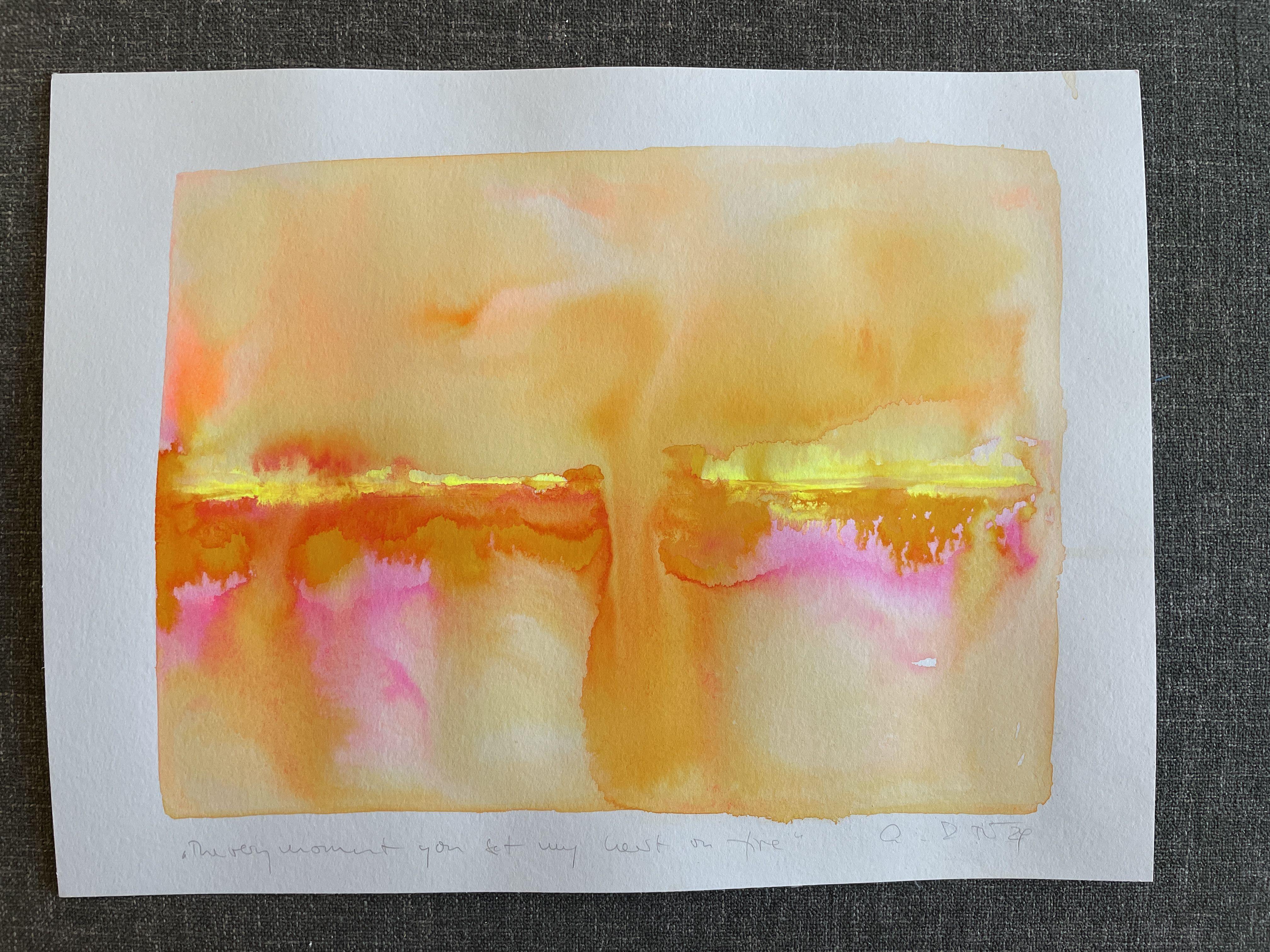 Il momento in cui hai infiammato il mio cuore, Pittura, Acquerello su carta in vendita 2