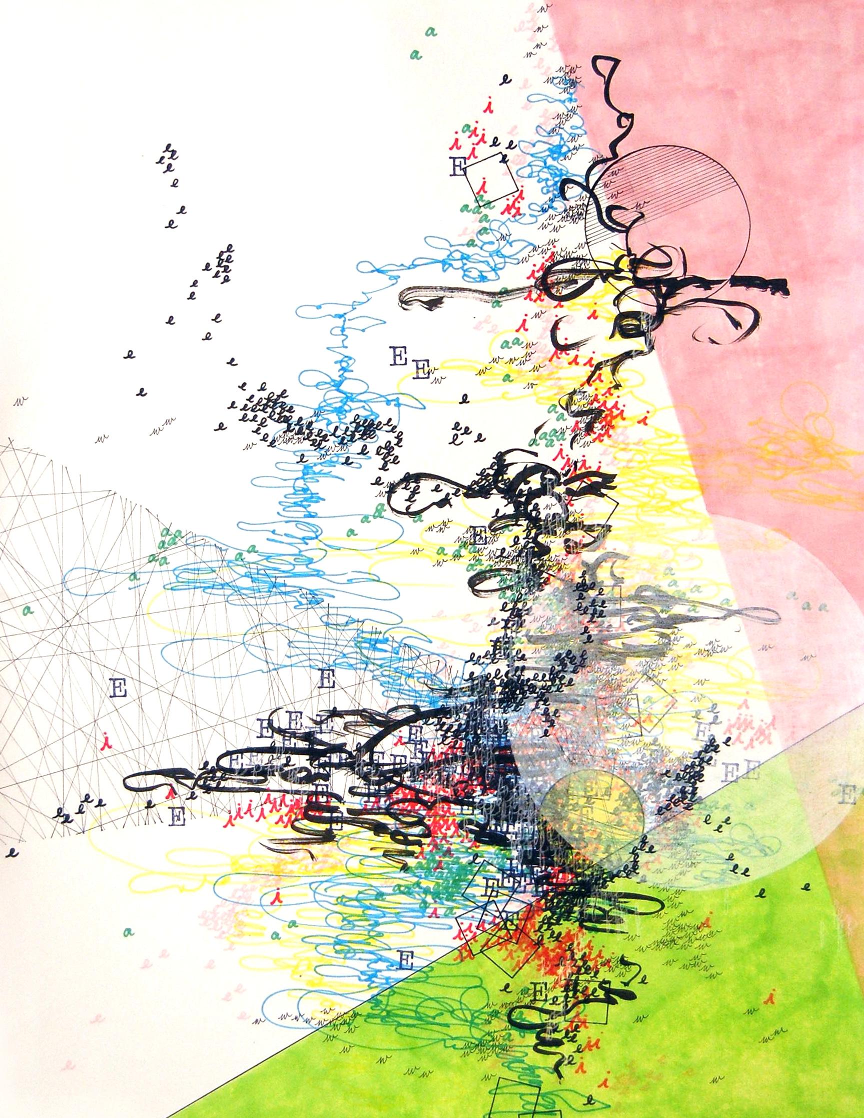 Abstract Drawing di Allison Long Hardy - Aereo, Disegno, Penna e inchiostro su carta