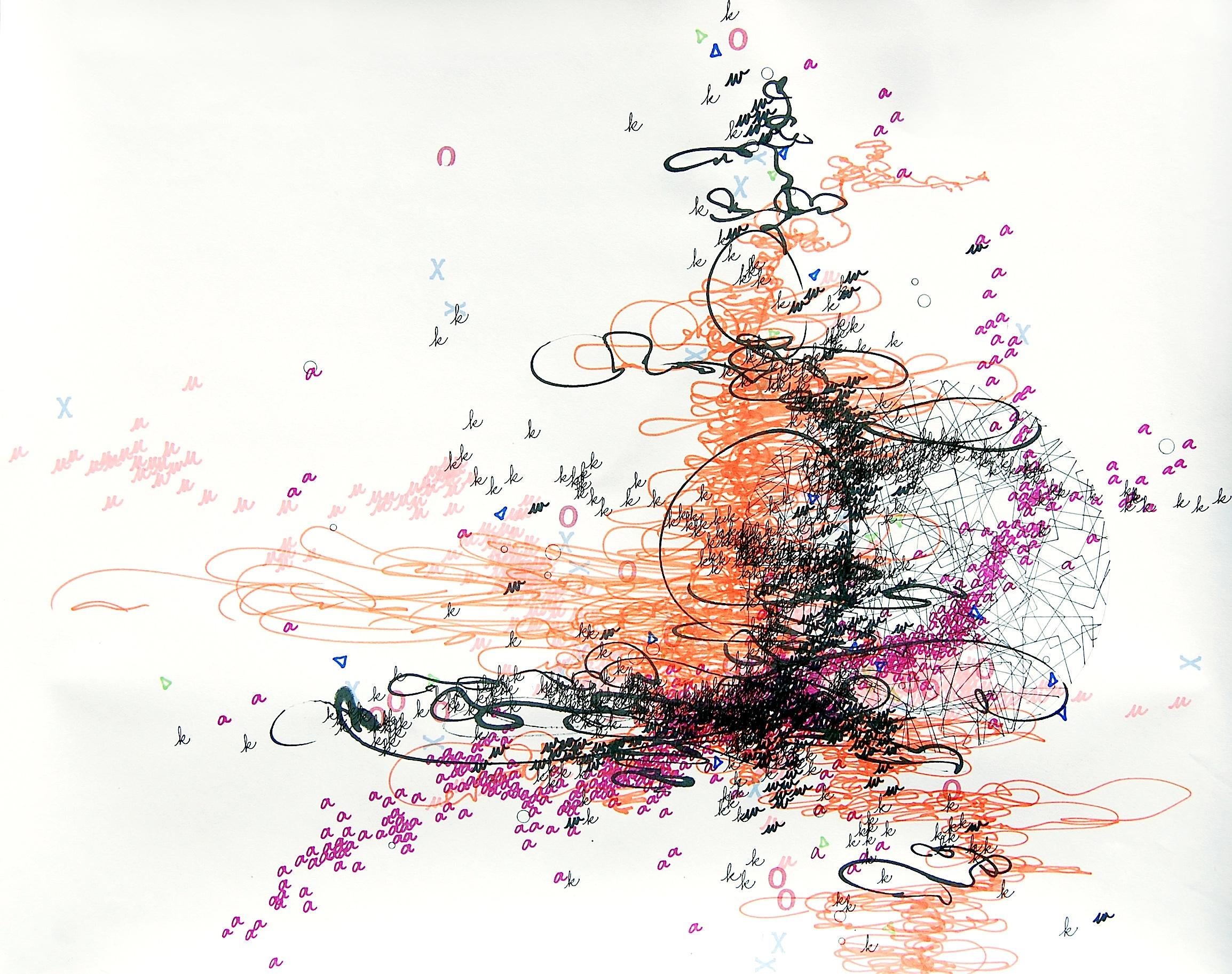 Abstract Drawing di Allison Long Hardy - Caldo, Disegno, Penna e inchiostro su carta
