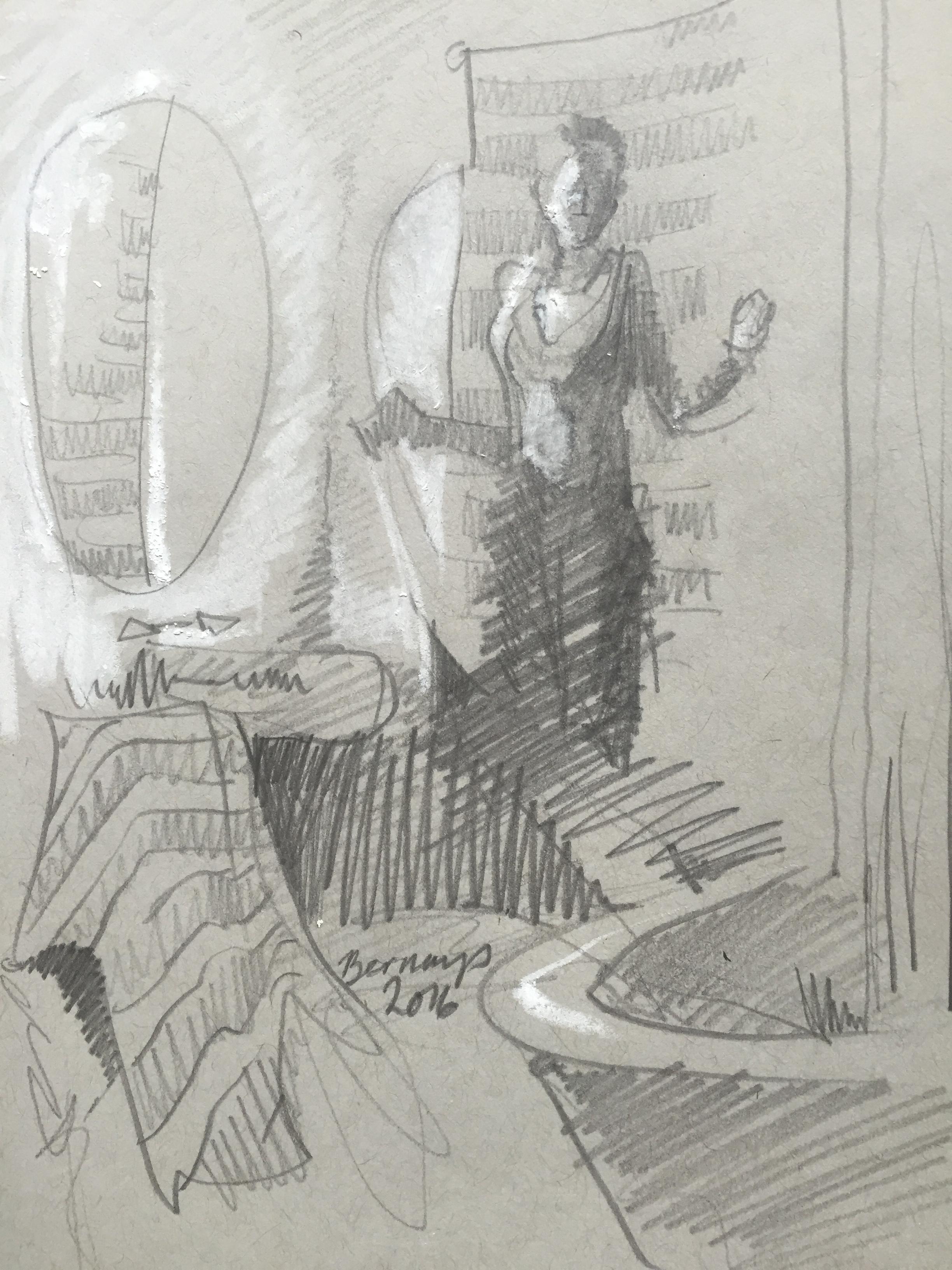 My Reflecttio, dessin, crayon/ crayon de couleur sur papier - Art de Amy Bernays