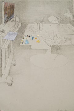 Studio Drawing, Drawing, Pencil/Colored Pencil on Paper