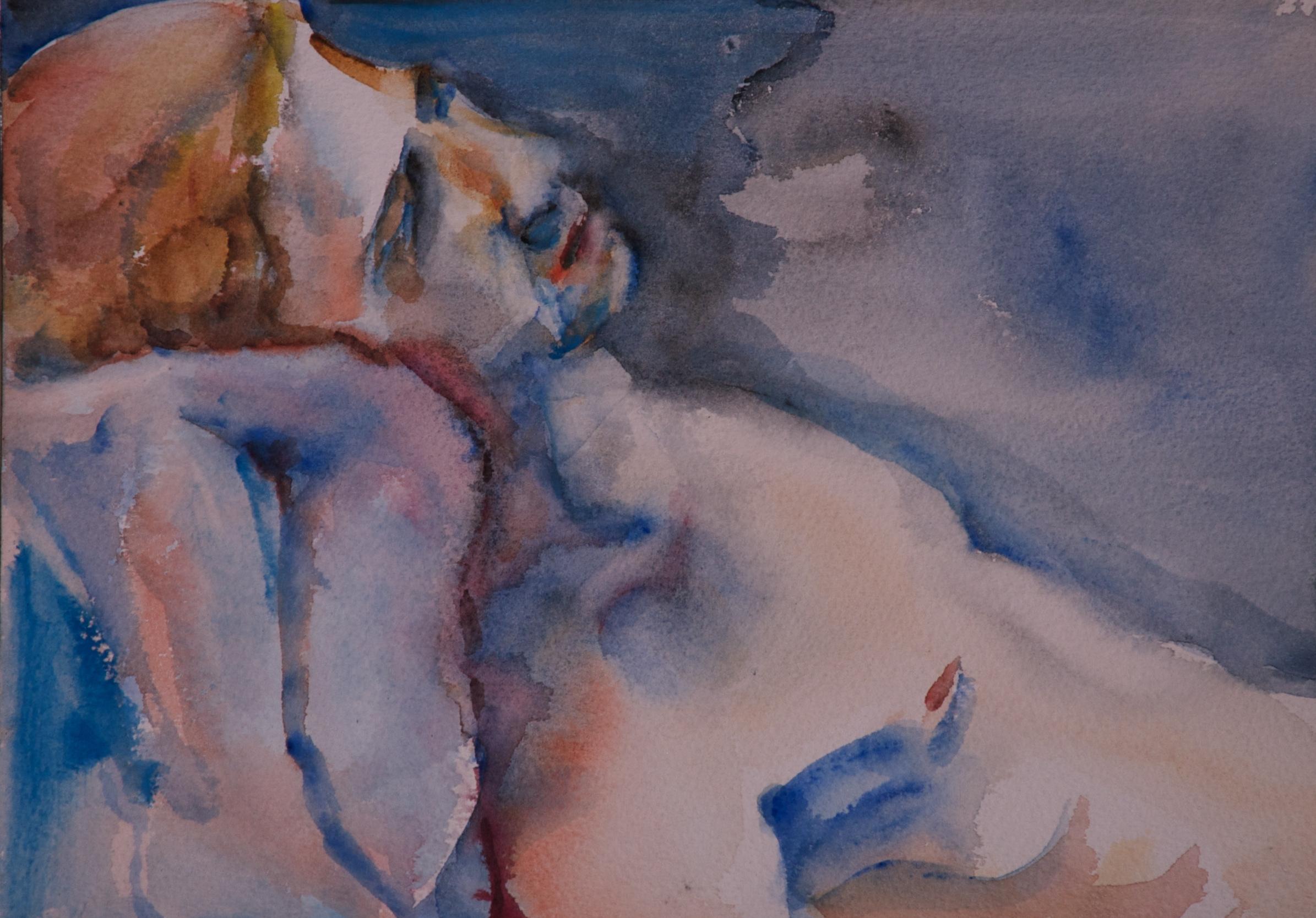 The Deepest Sleep, Gemälde, Aquarell auf Aquarellpapier