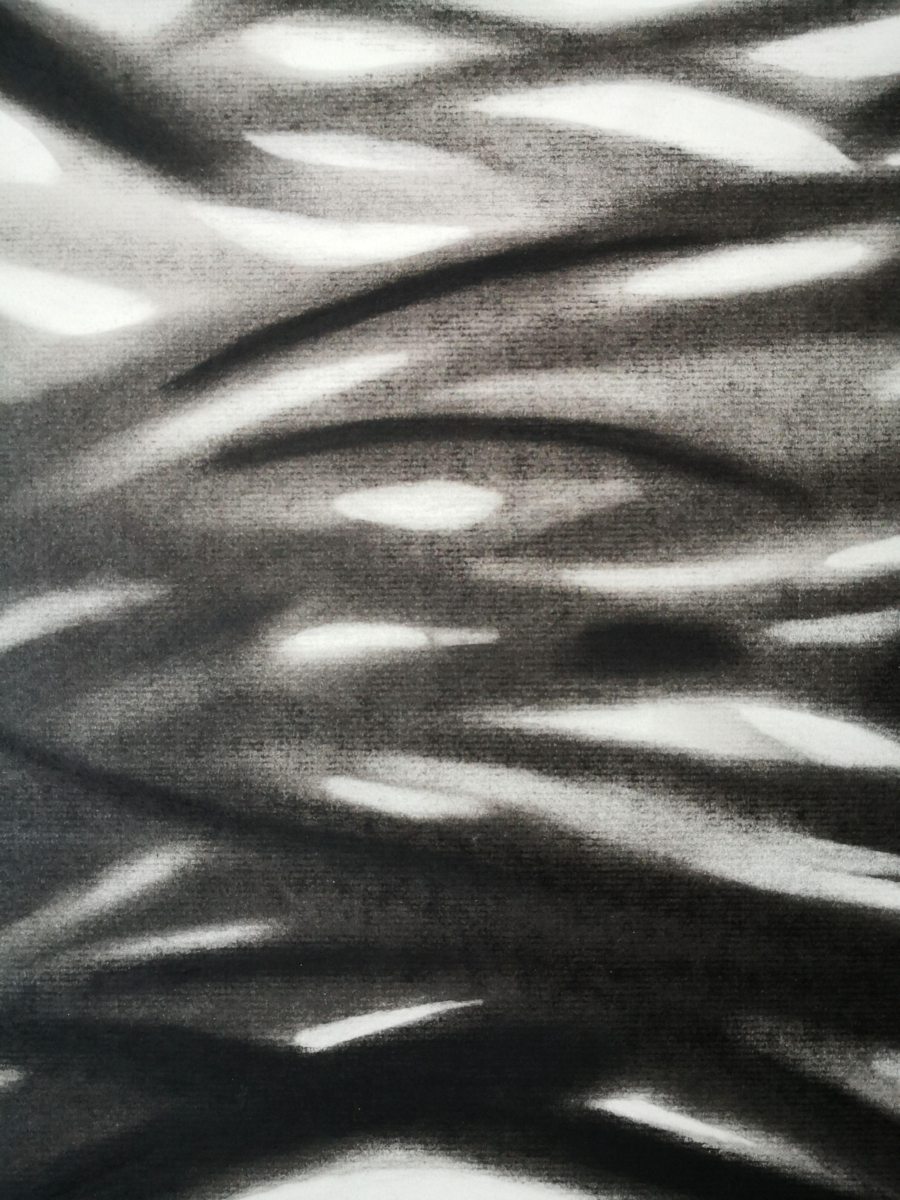 Charcoal on Ingres paper.  An abstract work playing with front and backgrounds, light and dark. :: Drawing :: Abstract :: This piece comes with an official certificate of authenticity signed by the artist :: Ready to Hang: No :: Signed: Yes ::