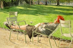 Snoozing, Painting, Watercolor on Watercolor Paper