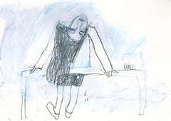 Playing girl, Drawing, Pencil/Colored Pencil on Paper