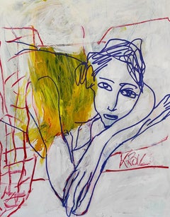 Ragazza sognante, Disegno, Penna e inchiostro su carta