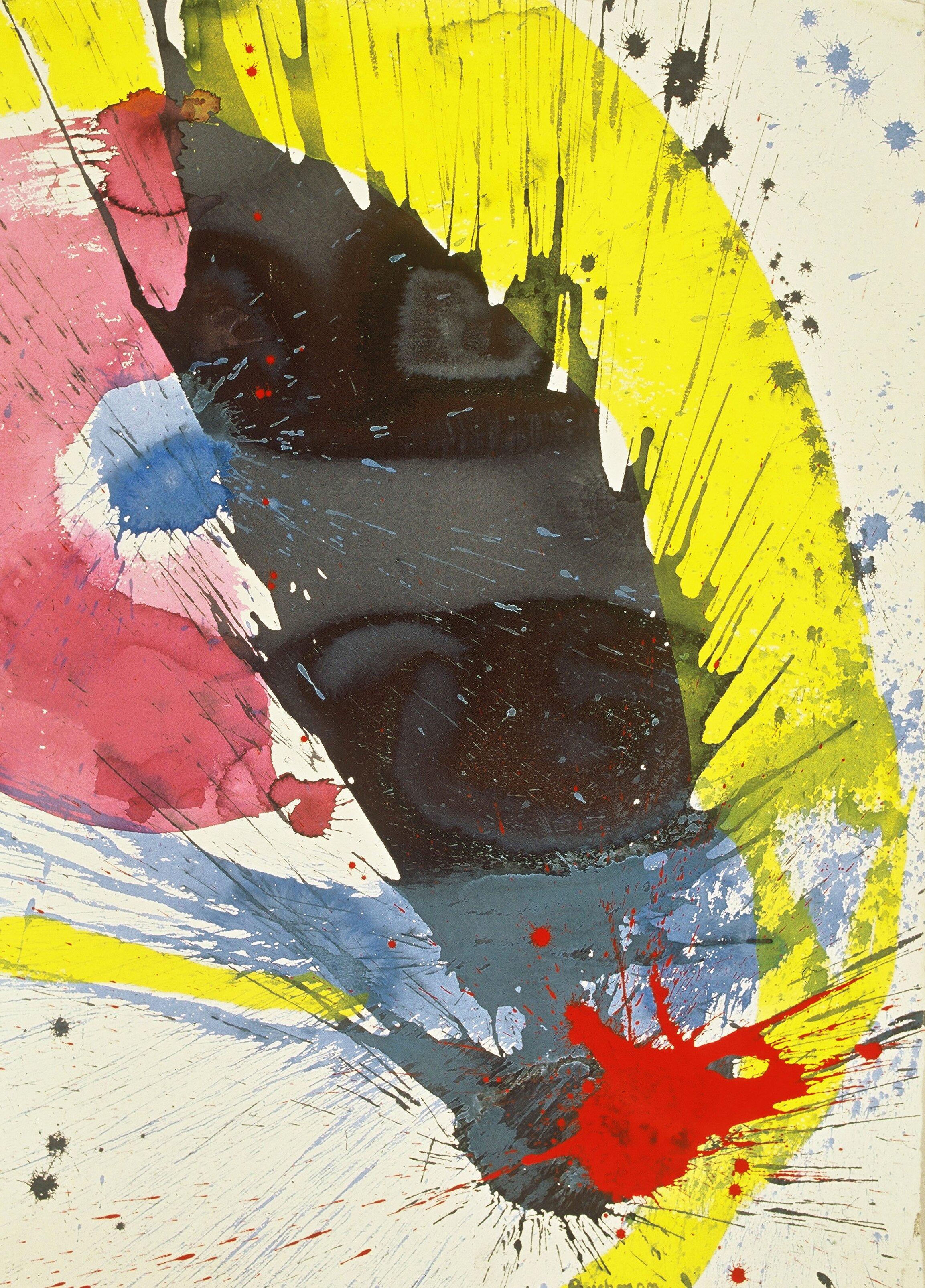 Bill Buchman Abstract Drawing – Gelber Arc, Gemälde, Aquarell auf Aquarellpapier