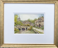 Castle Combe. The River Bybrook. The Cotswolds, Painting, Watercolor on Watercol
