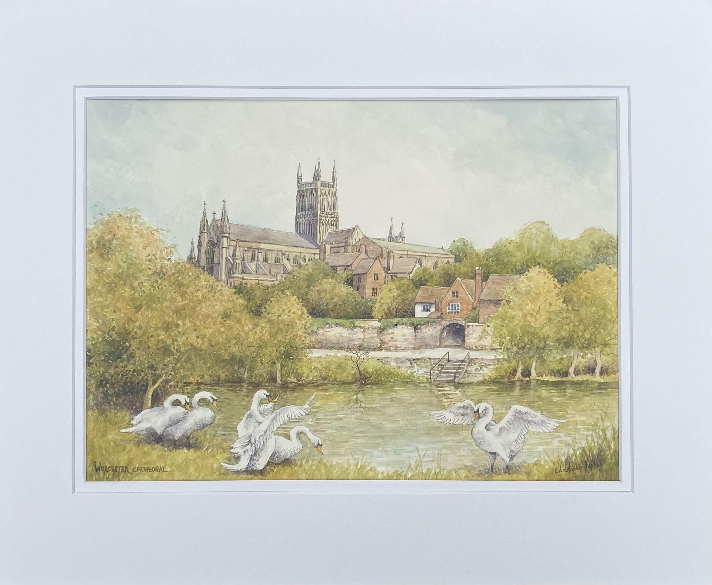Worcester Cathedral. Original watercolour, Painting, Watercolor on Paper - Other Art Style Art by Christopher Hughes