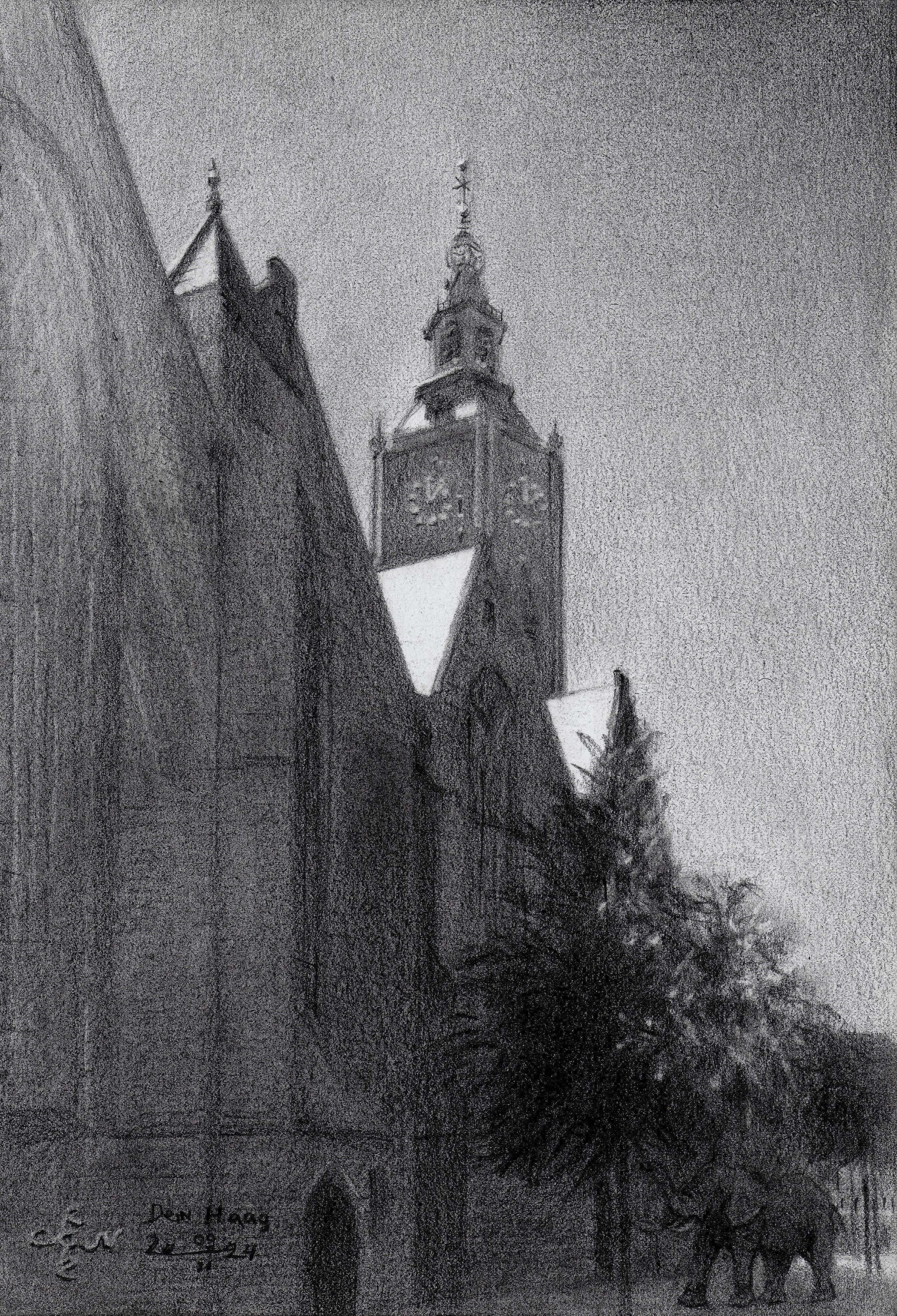 Den Haag â€" 09-02-24, Zeichnung, Bleistift/Buntstift auf Papier