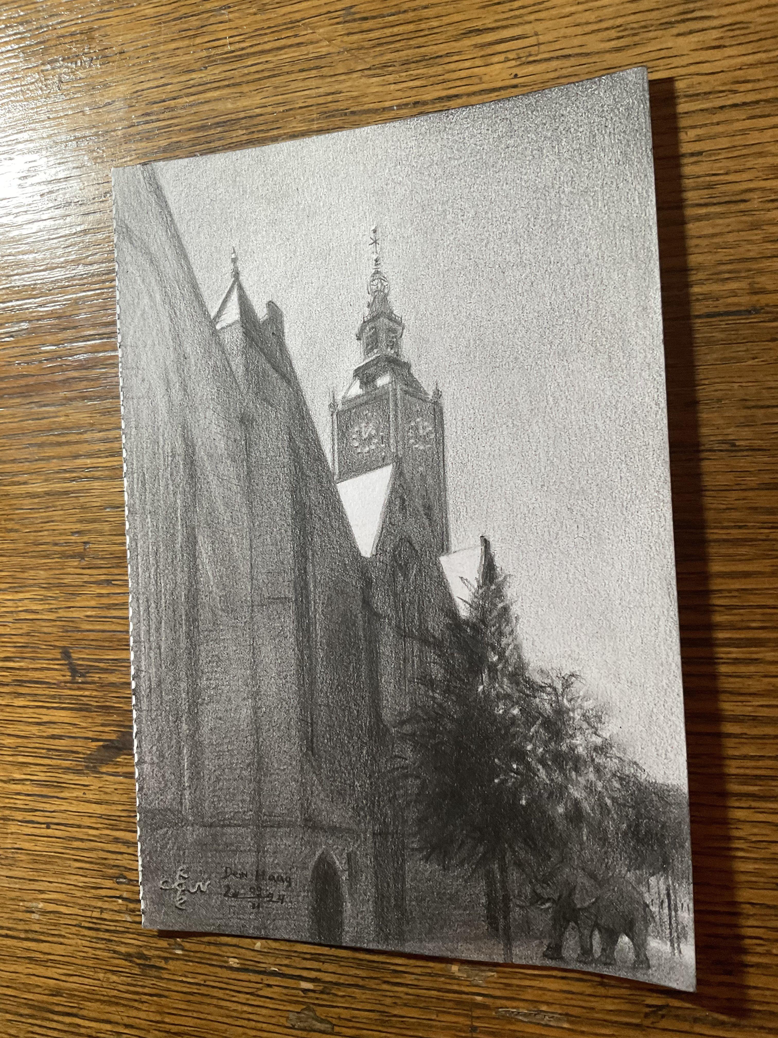 Den Haag â€“ 09-02-24, Drawing, Pencil/Colored Pencil on Paper For Sale 1