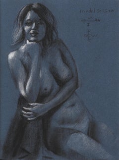 Model Session â€“ 23-01-24, Drawing, Pastels on Paper