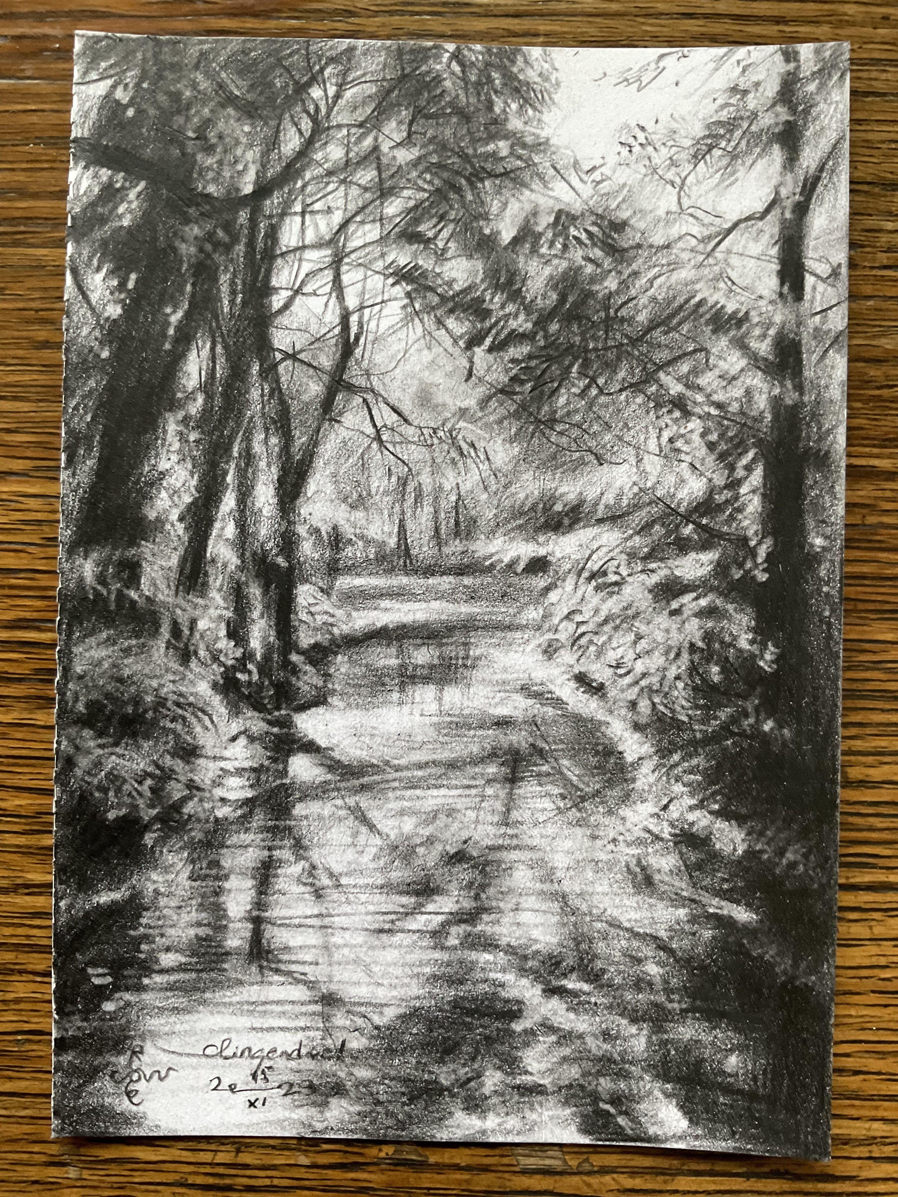 Ein bisschen Mysterium    Diese Graphitstiftzeichnung â€˜Clingendael â€