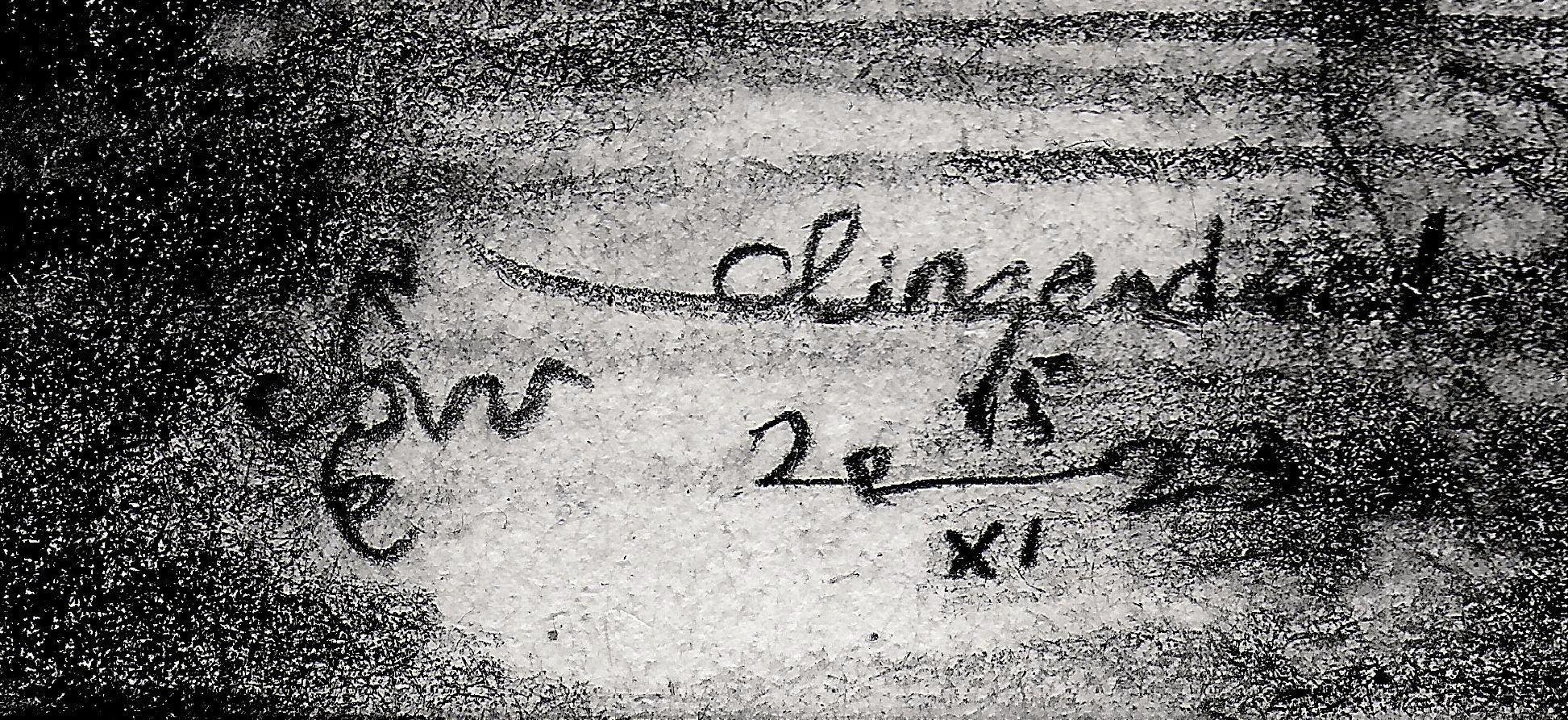 Clingendael â€ 15-11-23, Zeichnung, Bleistift/Farbstift auf Papier im Angebot 1
