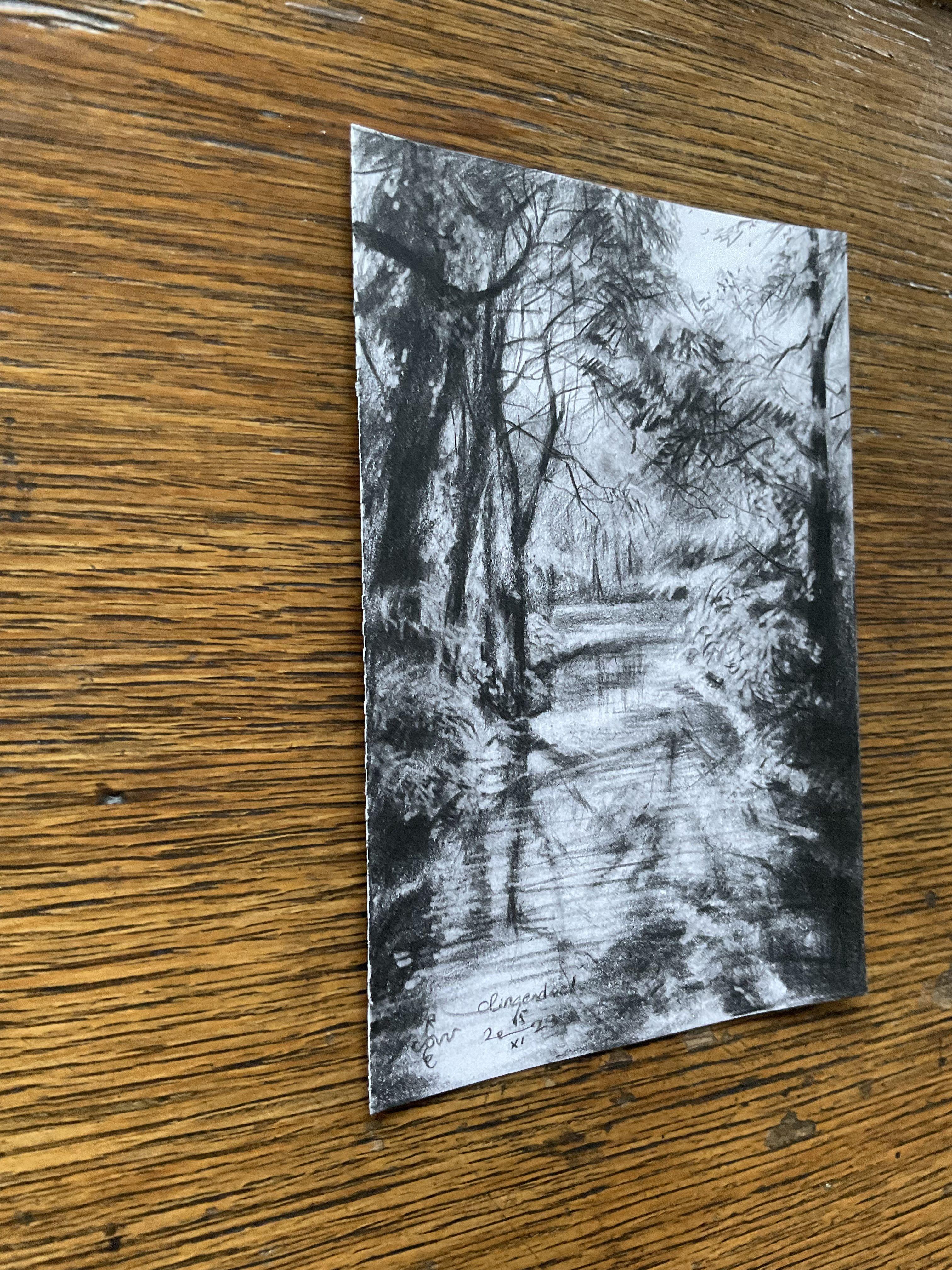 Clingendael â€ 15-11-23, Zeichnung, Bleistift/Farbstift auf Papier im Angebot 2