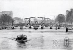 The Magere Brug in Amsterdam â€“ 09-11-23, Drawing, Pencil/Colored Pencil on Pap