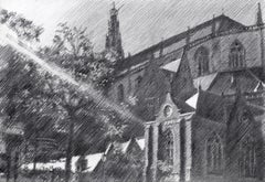 St-Bavo en Haarlem - 03-10-23, Dibujo, LÃ¡piz/lÃ¡piz de color sobre papel