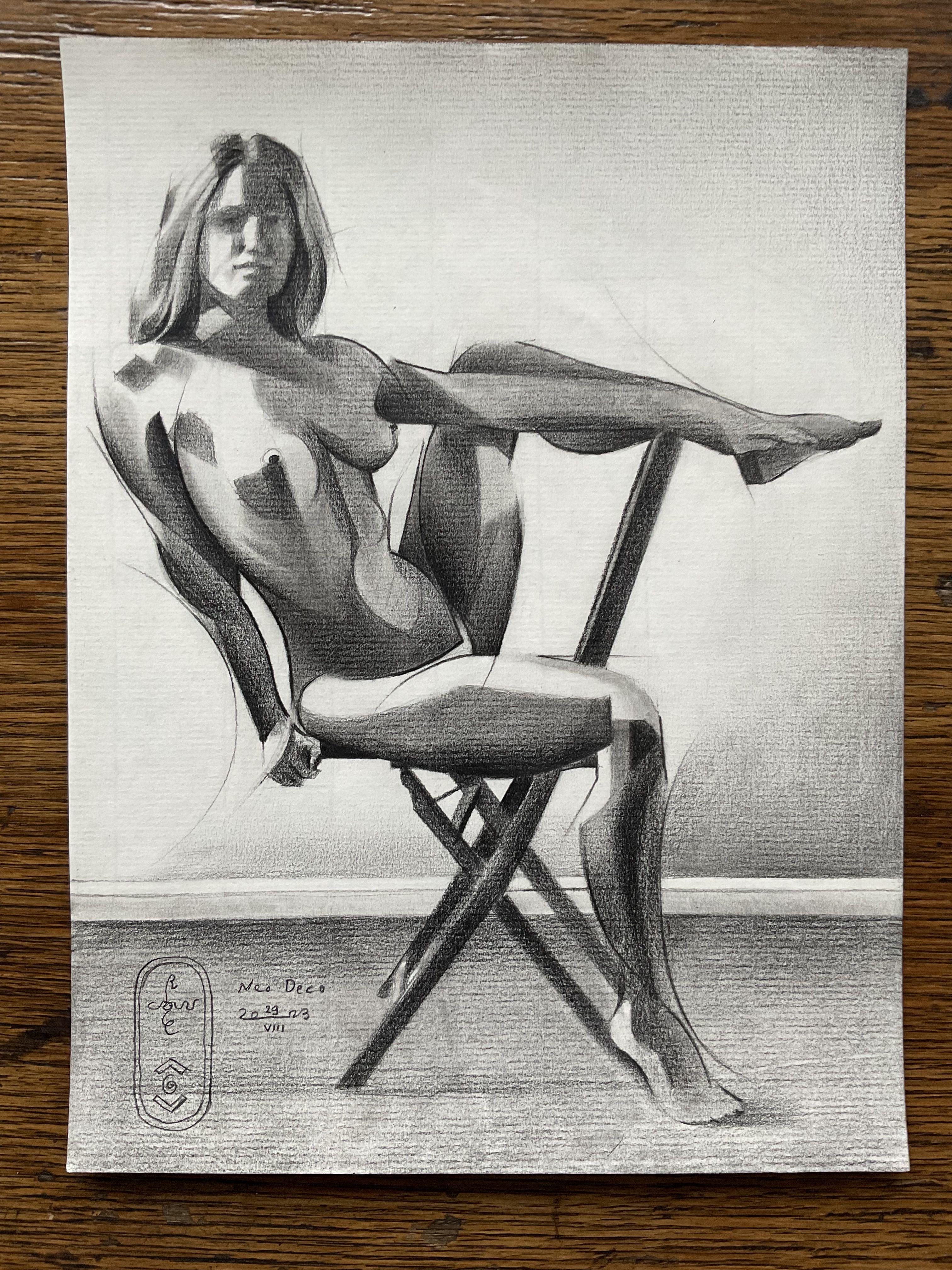Troisième tirage    Ce dessin au crayon graphite â€˜Neo Deco â€