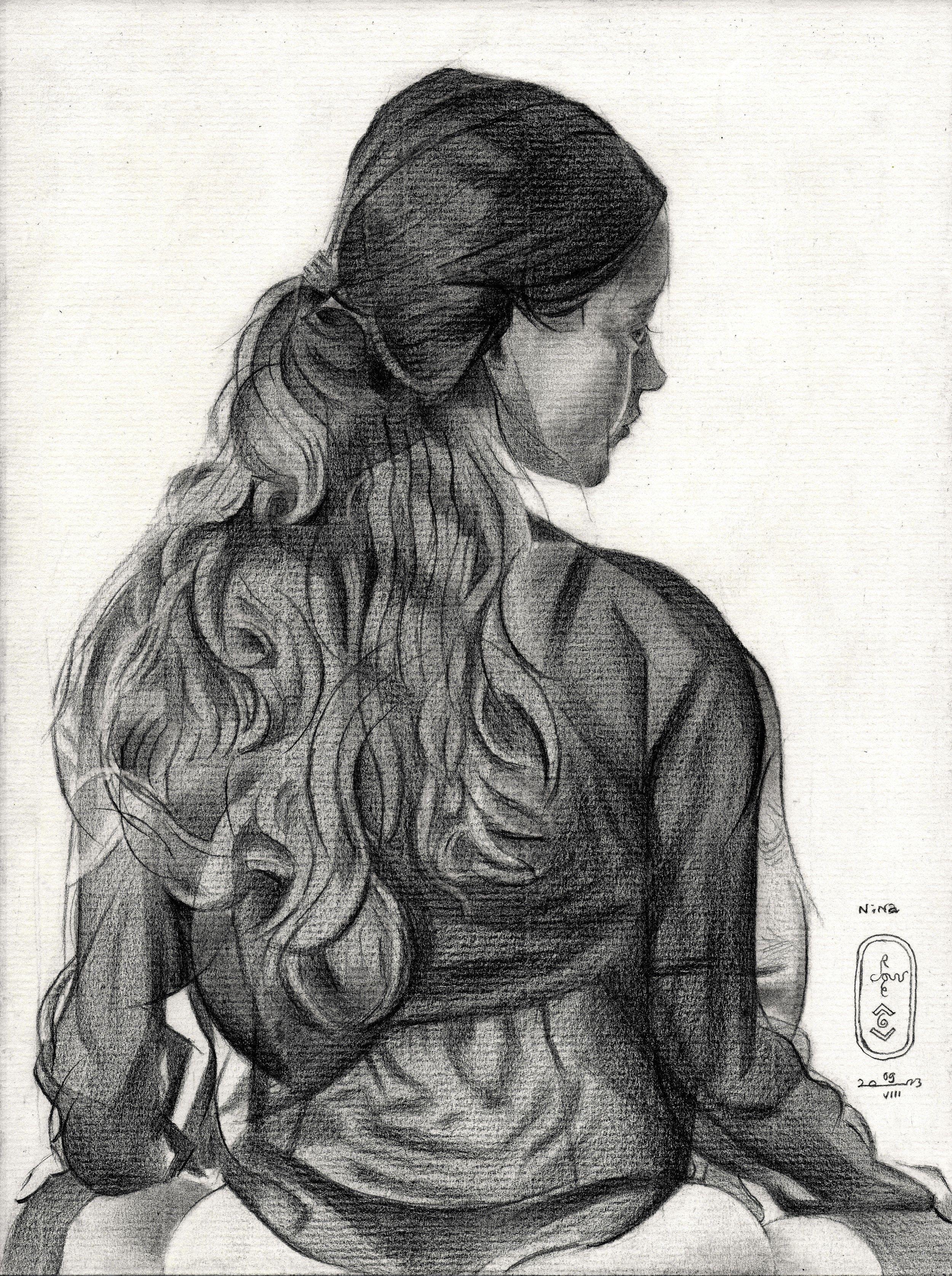 Nina â€“ 09-08-23, Drawing, Pencil/Colored Pencil on Paper