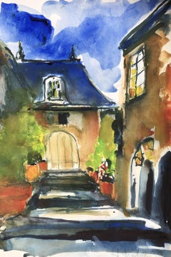 Chateau, Painting, Watercolor on Watercolor Paper