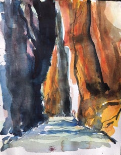 Zion Backwater, Painting, Watercolor on Watercolor Paper