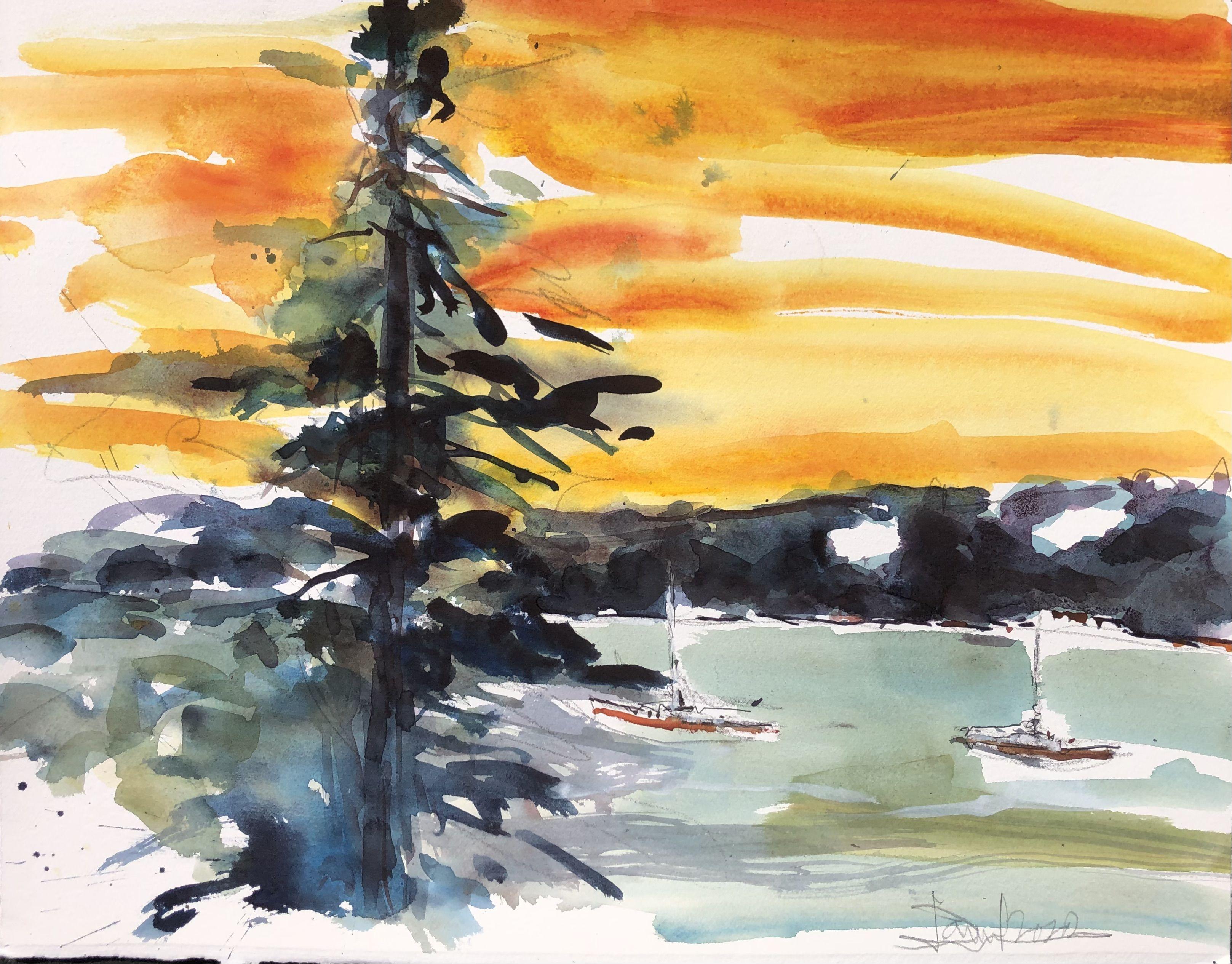 Lopez Island WA, Painting, Watercolor on Watercolor Paper