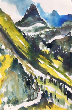 Matterhorn Summer View, Painting, Watercolor on Watercolor Paper