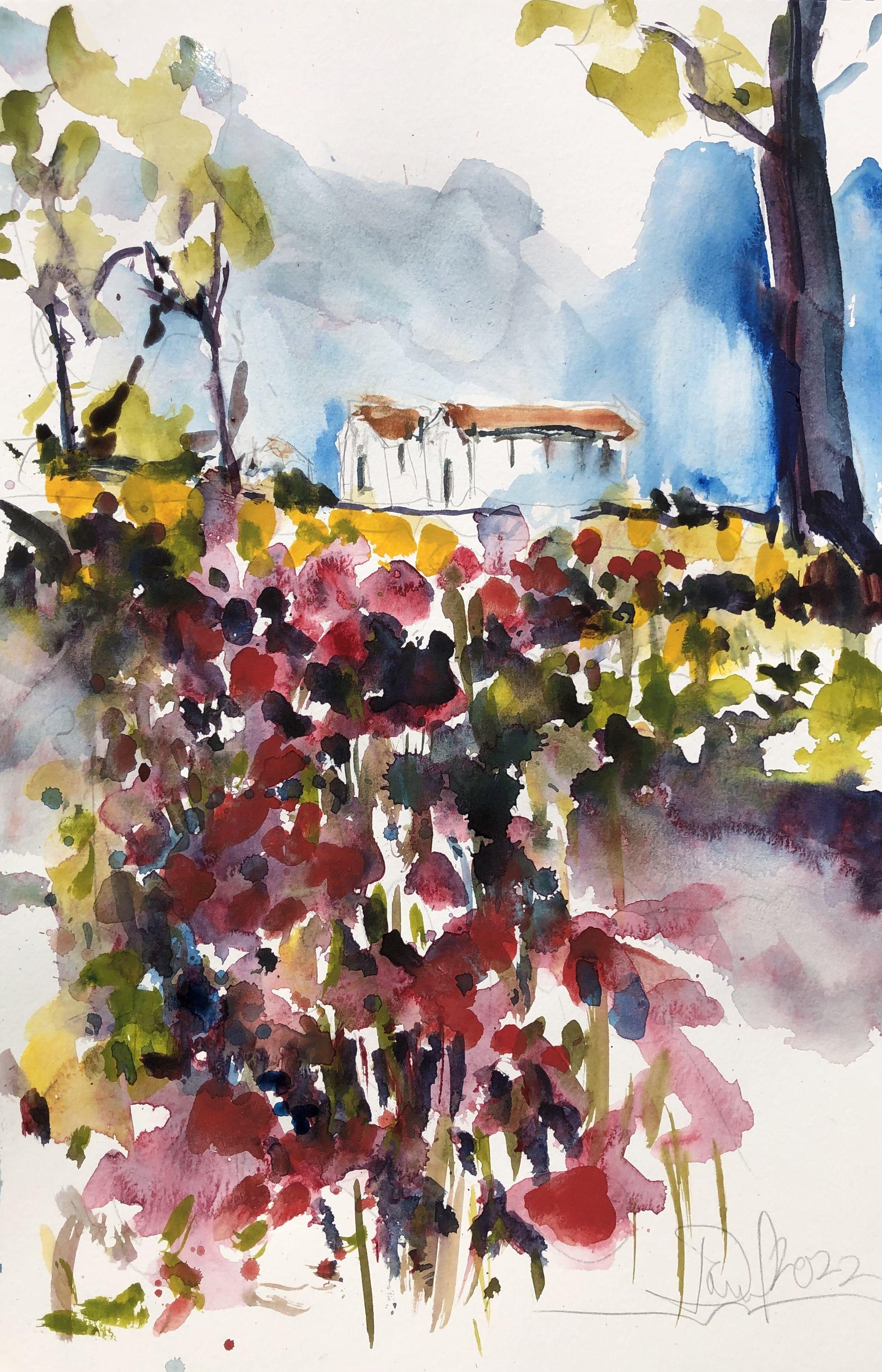Toscana, Pintura, Acuarela sobre papel de acuarela - Art de Daniel Clarke