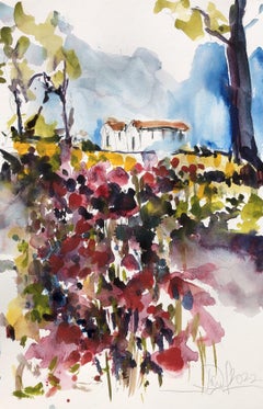 Toscana, Painting, Watercolor on Watercolor Paper