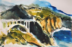 Bixby Creek Bridge Monterey, Painting, Watercolor on Watercolor Paper
