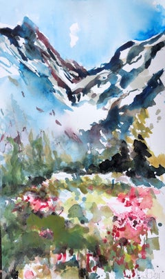 Carpathian Mountains, Painting, Watercolor on Watercolor Paper