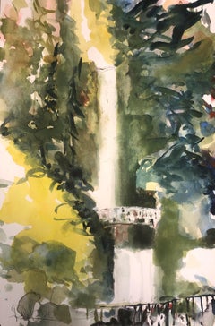 Multnomah Falls OR, Painting, Watercolor on Watercolor Paper