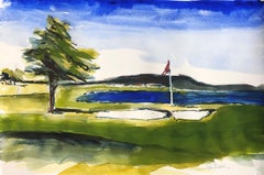 Pebble Beach 18th Hole, Painting, Watercolor on Watercolor Paper