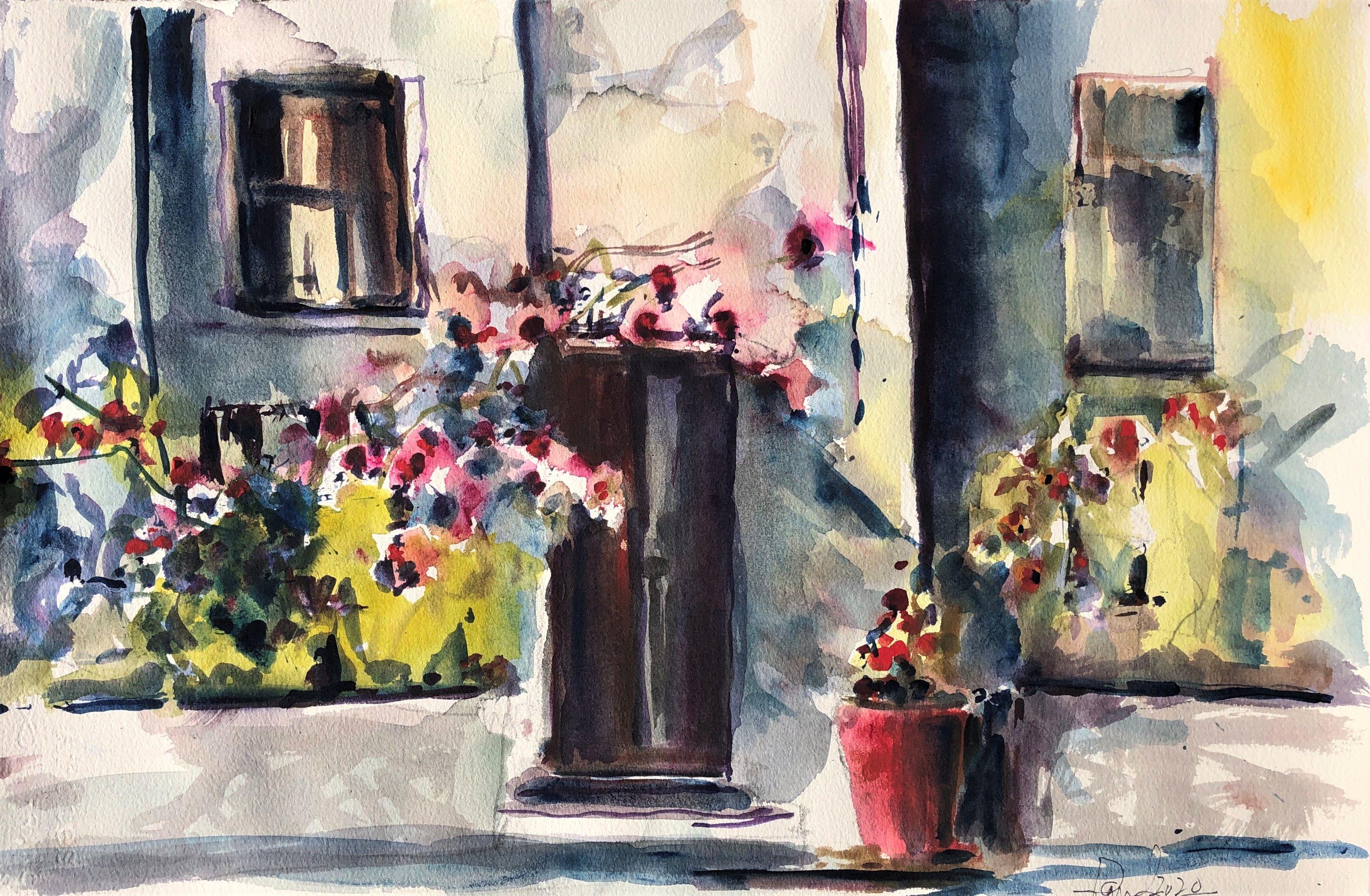 Barrio Latino Temprano por la Mañana, Pintura, Acuarela sobre Papel de Acuarela - Art de Daniel Clarke