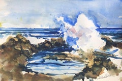 Sand, Surf, Rocks, Laguna, Painting, Watercolor on Watercolor Paper