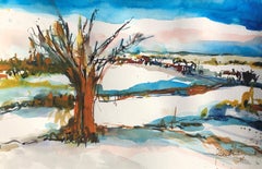 Wisconsin Snow, Painting, Watercolor on Watercolor Paper
