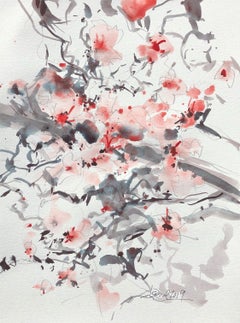 Peinture, aquarelle sur papier aquarelle début de printemps