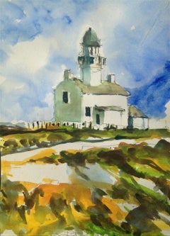 The Lighthouse of Cabrillo, Painting, Watercolor on Watercolor Paper