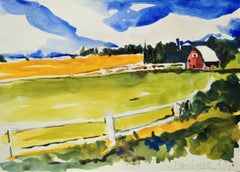 Red Barn Eastern Oregon, Painting, Watercolor on Watercolor Paper