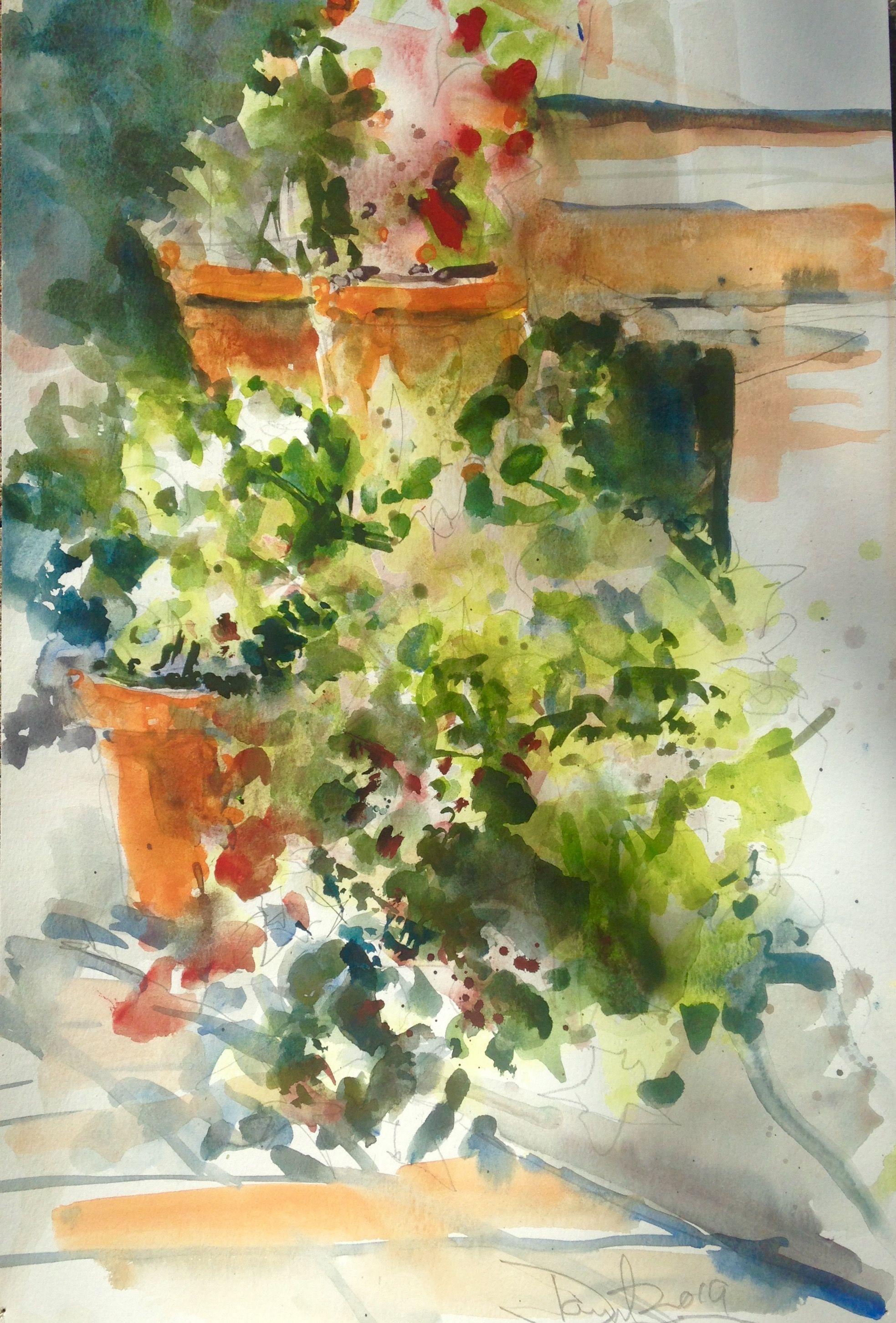 Jazmín Etc., Pintura, Acuarela sobre papel de acuarela - Art de Daniel Clarke