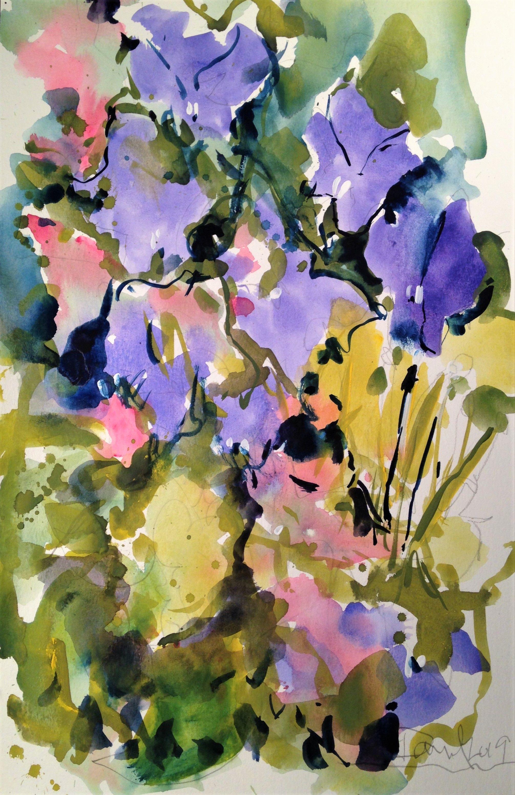 Peinture florale n° 39, aquarelle sur papier aquarelle - Art de Daniel Clarke